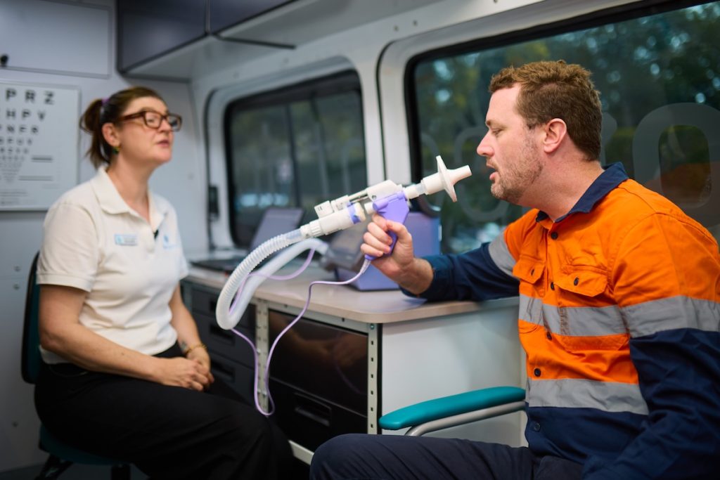 Boncentric respiratory health screening with spirometry testing in a mobile clinic